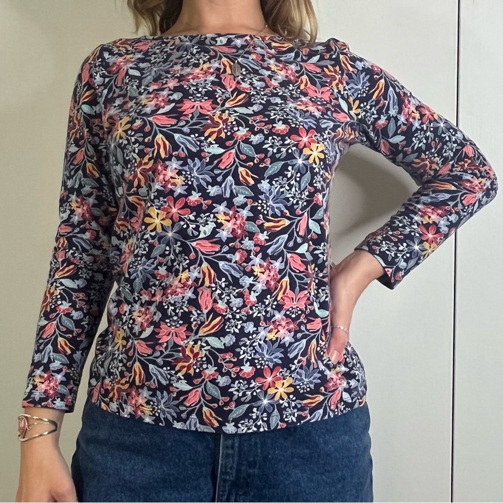 Multicolored floral long sleeve shirt
